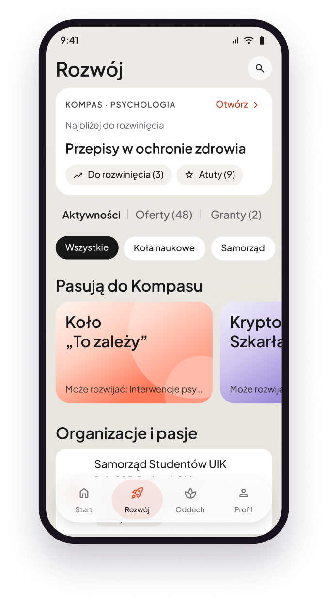 Ekran Rozwój z Kompasem
