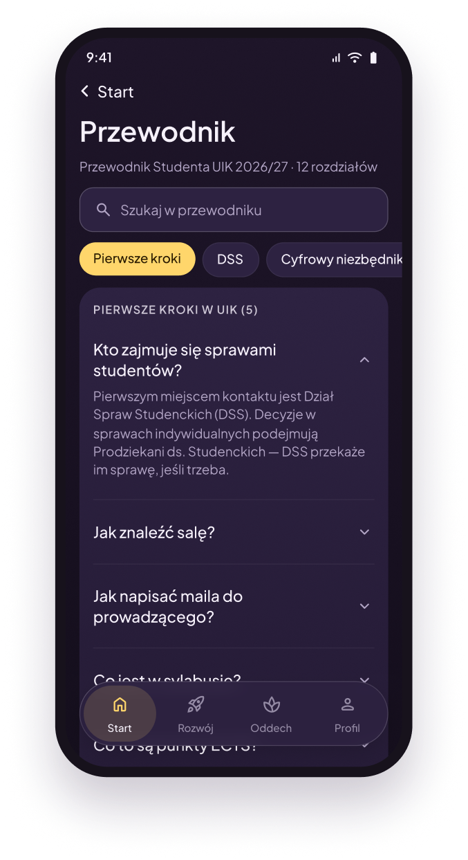 Ekran Przewodnik Studenta